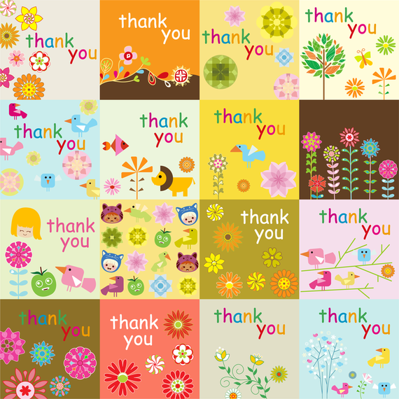 Super Cute Thank You Card Vector Super Cute Thank You Card Vector
