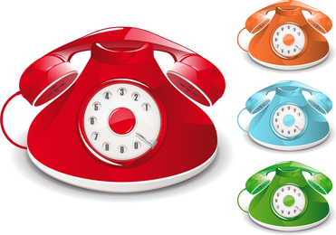 Vector de teléfono antiguo