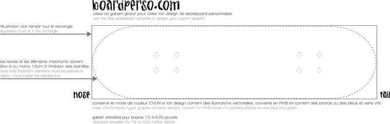 skateboard template by boardperso com vector download