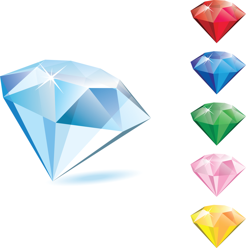 Download 3D diamond illustration set - Vector download