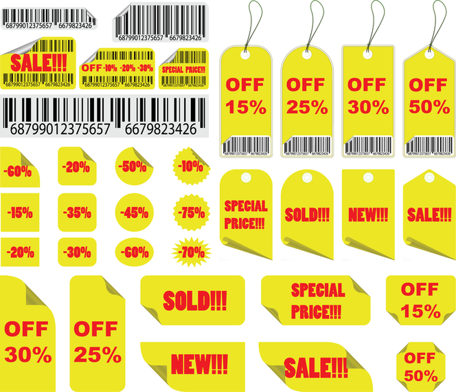 Yellow Sales Tag Vector Yellow Sales Tag Vector