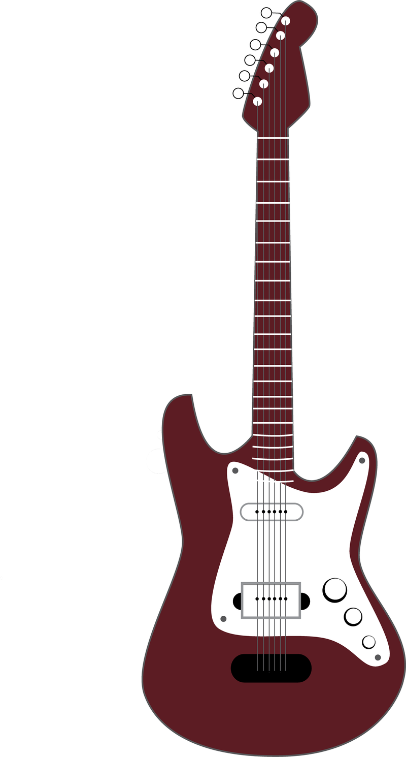 Guitarra simples marrom e branca