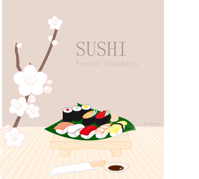 Gráficos vectoriales de sushi