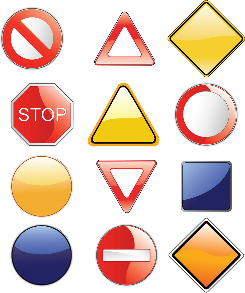Einige einfache Verkehrszeichen