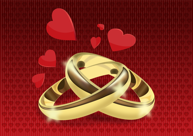 Vector de anillos de boda