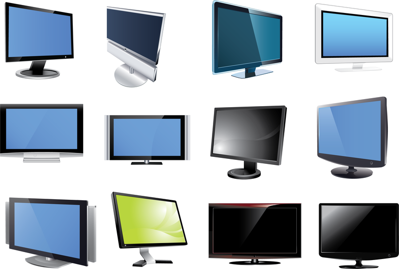 Conjunto de vectores de TV y monitor