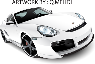 Vector Whiteporsche 911 Turbo Techart grátis