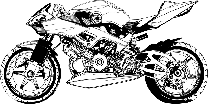 Download Black And White Motorcycle Vector - Vector download