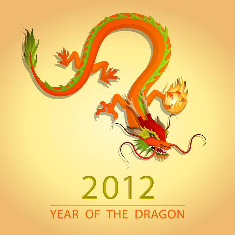 2012 Dragon Image Ilustración 03 Vector