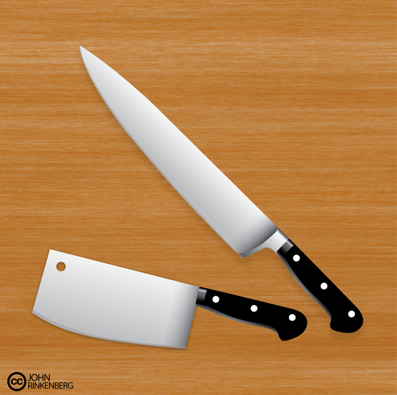 Conjunto de vectores de cuchillo de carnicero de chef premium