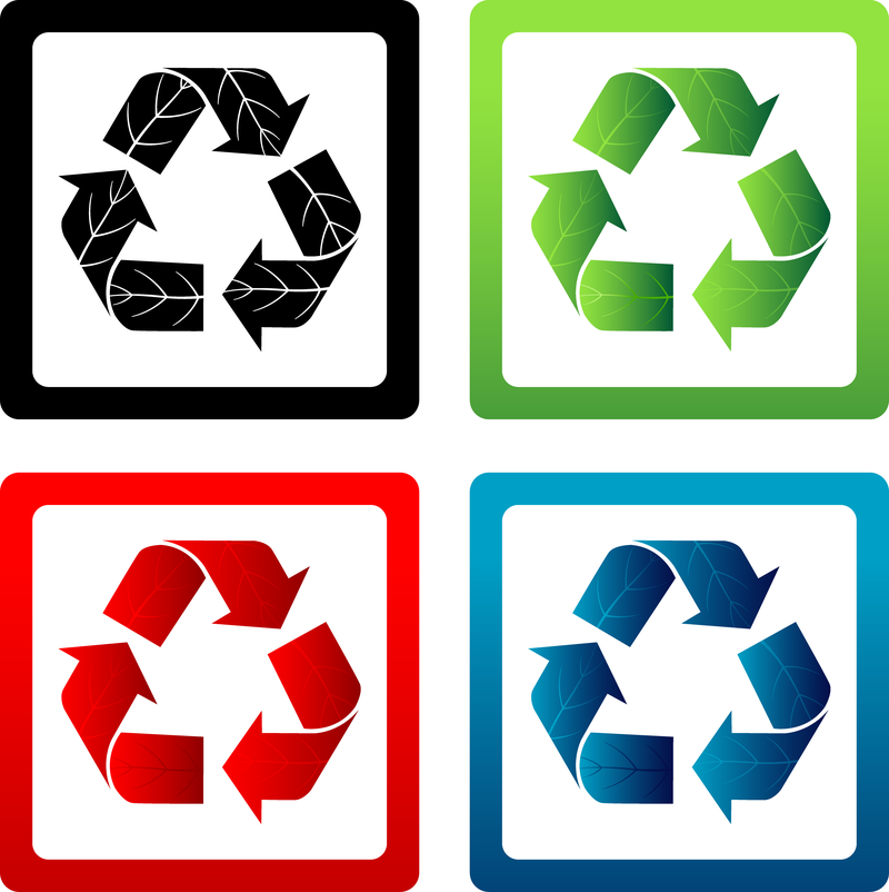 Pacote de símbolos de reciclagem de vetores