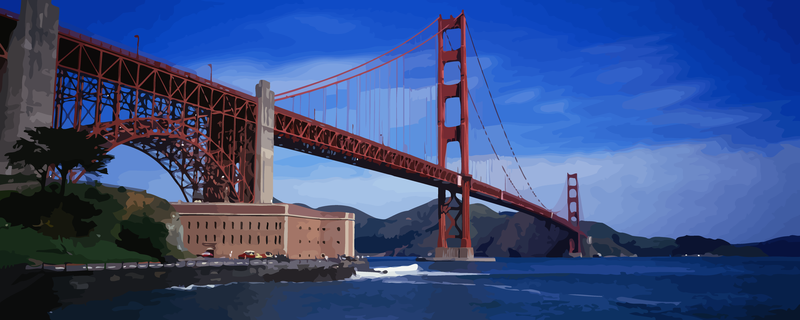 Golden Bridge Landscape Golden Bridge Landscape