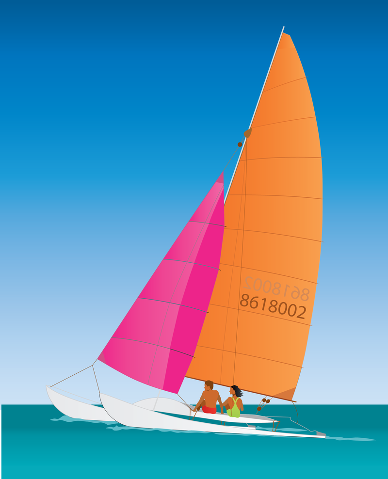 catamaran boat vector