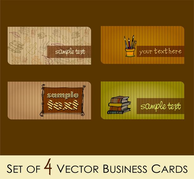 Campus Fashion Theme Cards Vector Campus Fashion Theme Cards Vector