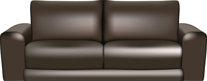 Sofá de cuero marrón en 3D