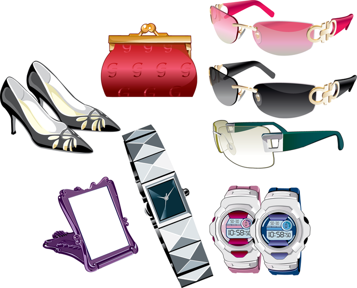 Vector conjunto de accesorios femeninos Vector conjunto de accesorios femeninos