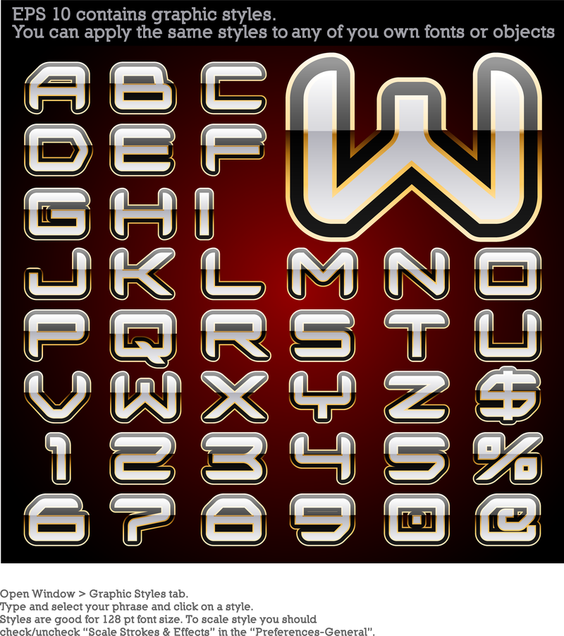 Vektor-Alphabet mit Grafikstil