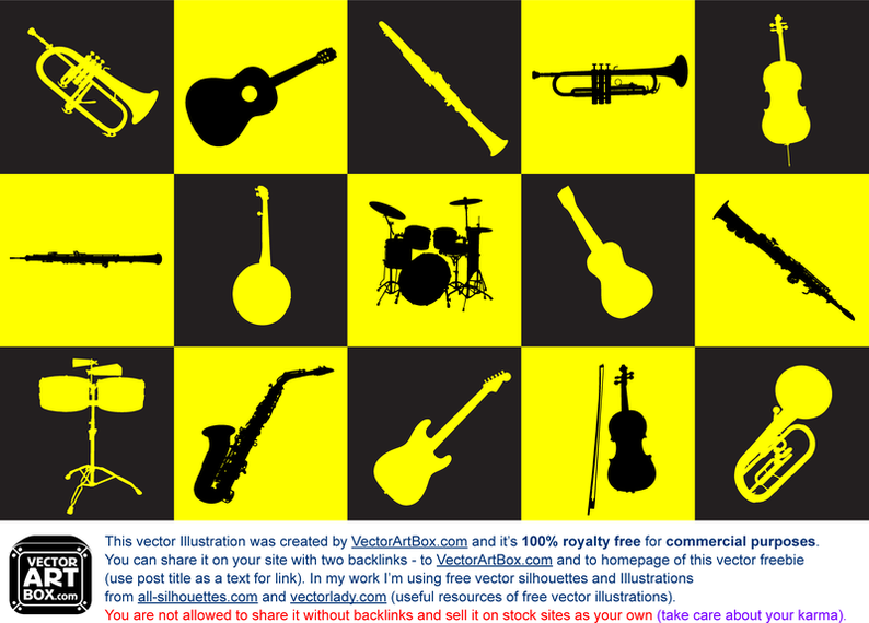 Musical Instruments Silhouettes Musical Instruments Silhouettes