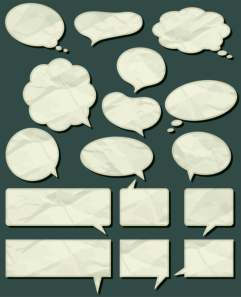 Burbujas de discurso con juego de papel resistente