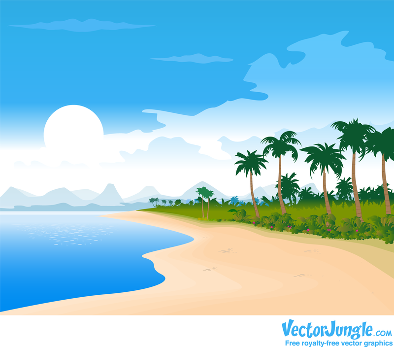Vector imagen de playa de verano