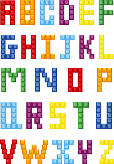 Colorful Crystal Block Alphabet Colorful Crystal Block Alphabet
