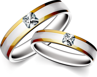 Precioso anillo de bodas 04 Vector