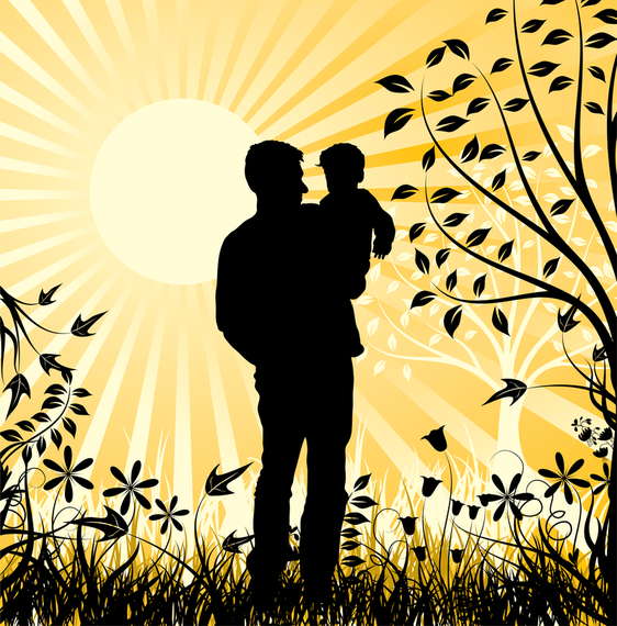 Happy Family Father And Son Element Vector Happy Family Father And Son Element Vector