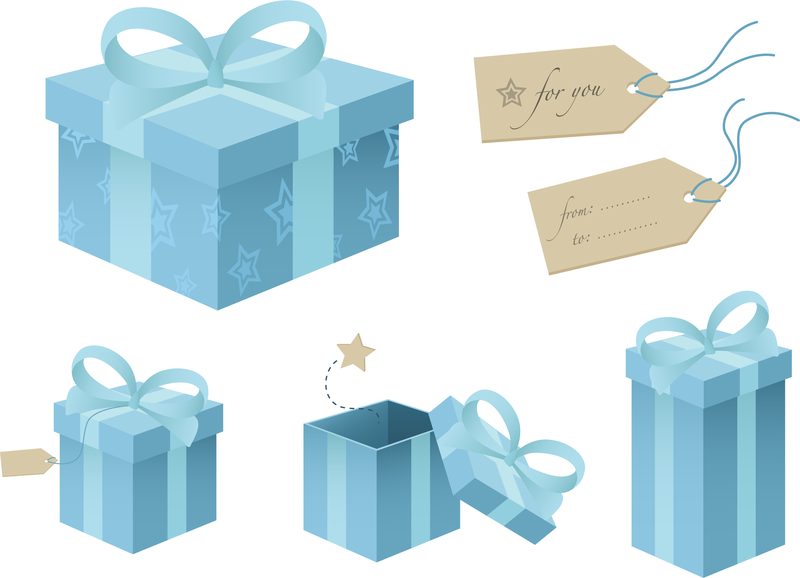 Blauer Geschenkbox-Themenvektor