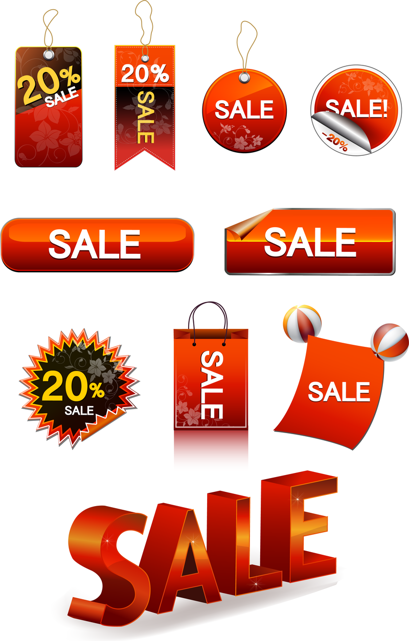 Vector Sale Discount Tag Button