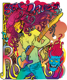 Carteles de estrellas de rock de fantasía de vector