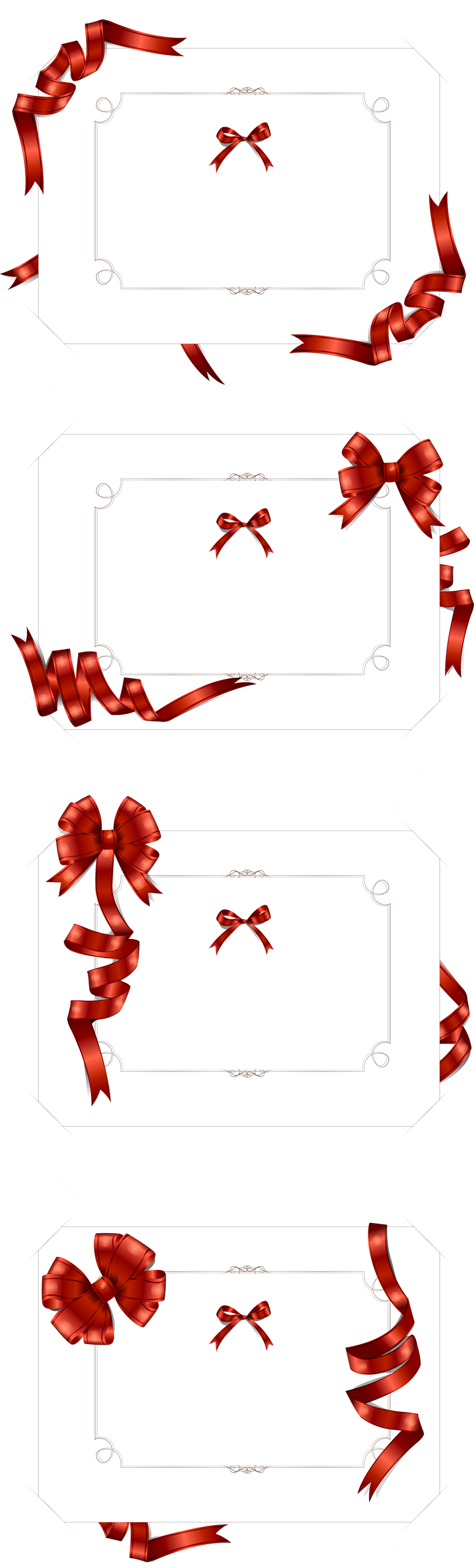 4 cinta sinuosa del vector de tarjeta en blanco