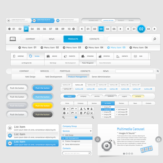 Web Design Navigation Menu Vector Pack Web Design Navigation Menu Vector Pack