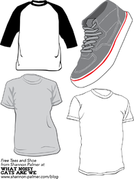 Vector libre camisetas y zapatillas
