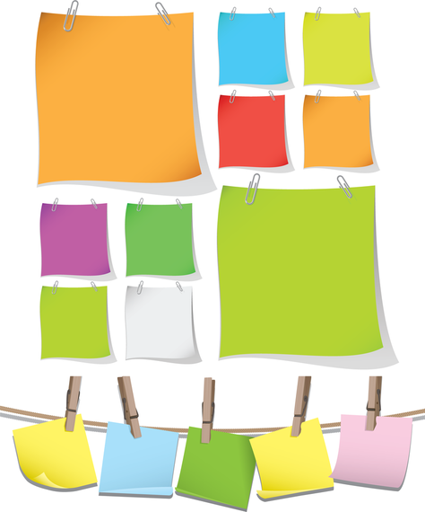 Blank Colorful Papers With Clip Vector Graphic Blank Colorful Papers With Clip Vector Graphic
