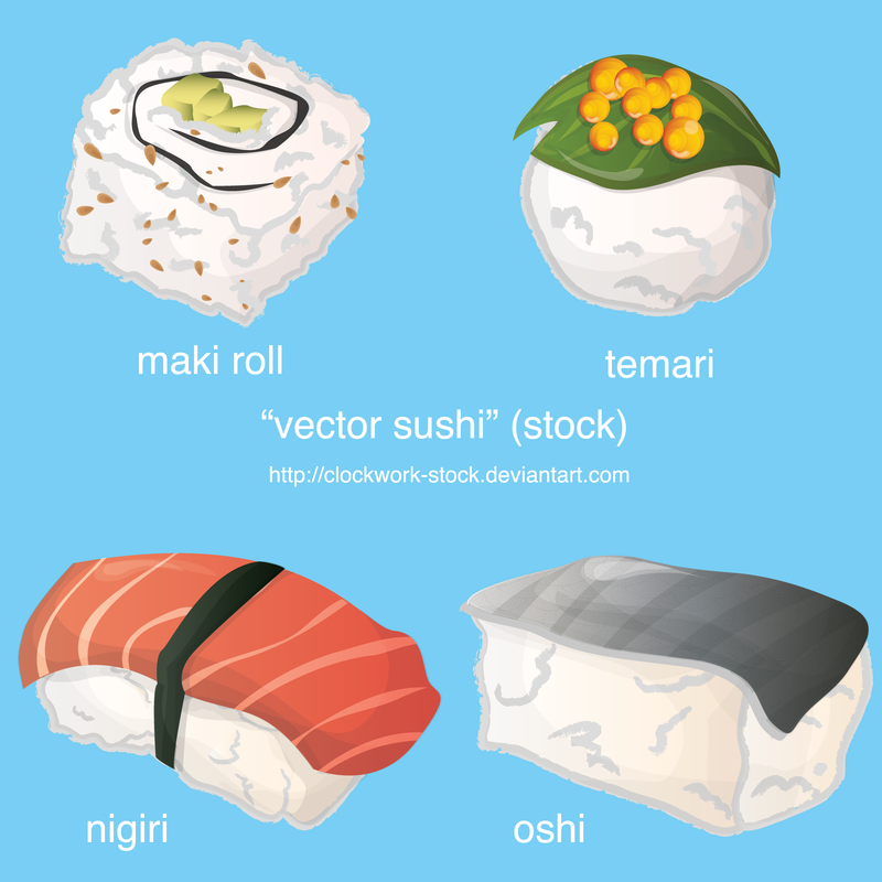 Conjunto de peças de sushi
