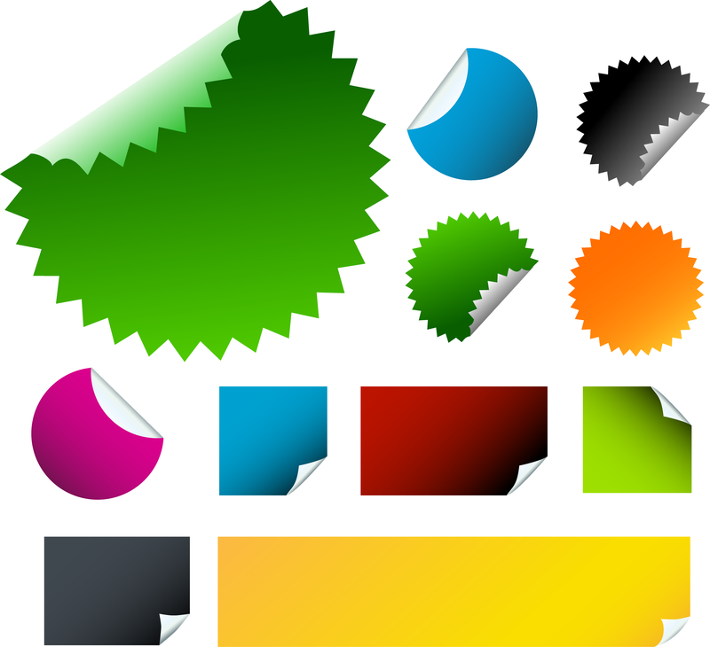 Peeling Stickers Vector Download