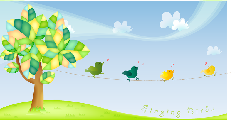 Vector libre de pájaros cantando