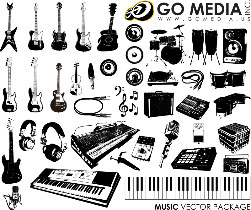 Music Instruments Vector Graphics - Vector download