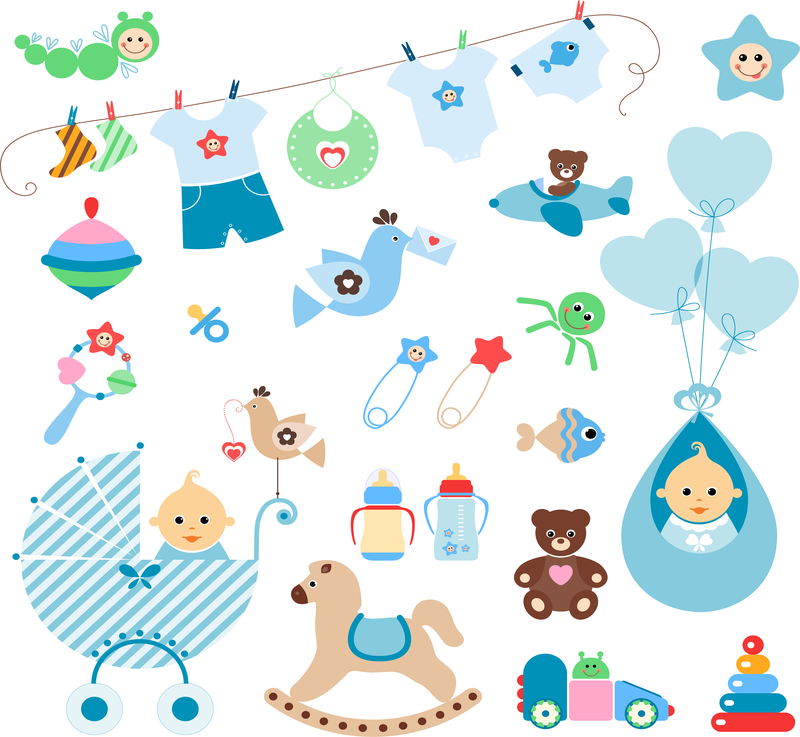 Download Cute Baby Elements Vector Set - Vector download