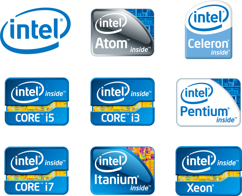 Intel Chip Logos Vector