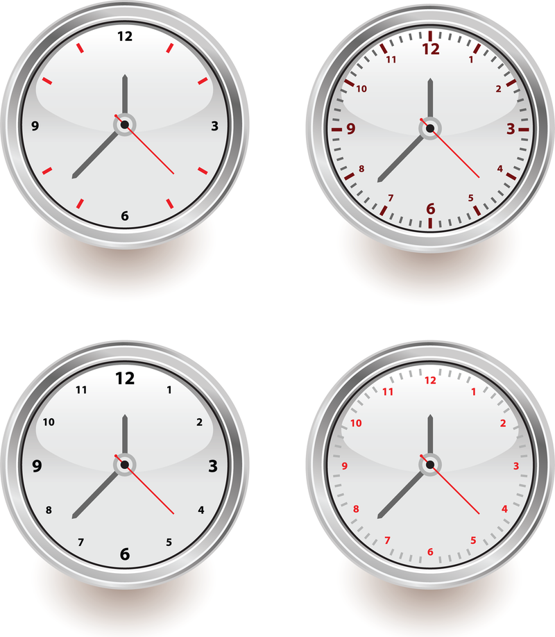 Vector conjunto de relojes