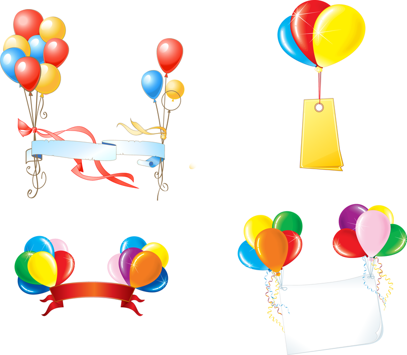 Beautiful Party Balloons Vector Vector Download