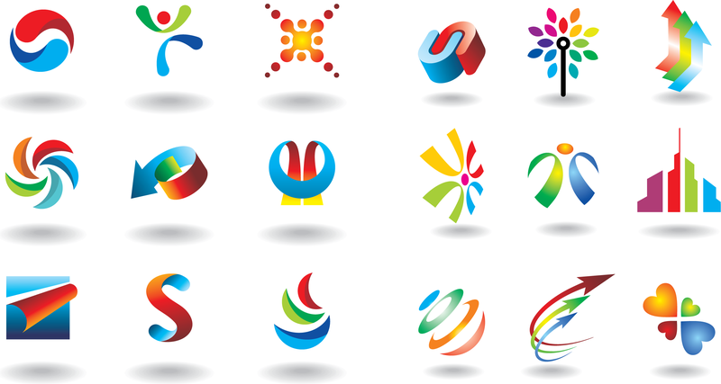 Gráfico de vetor de 18 elementos de design de logotipo