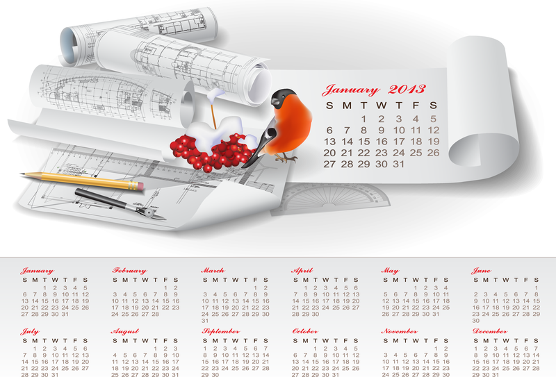 Kreativer Kalender 2013 Design-Vektor