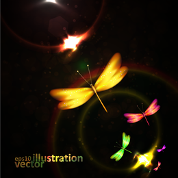 Vector colorido de la libélula