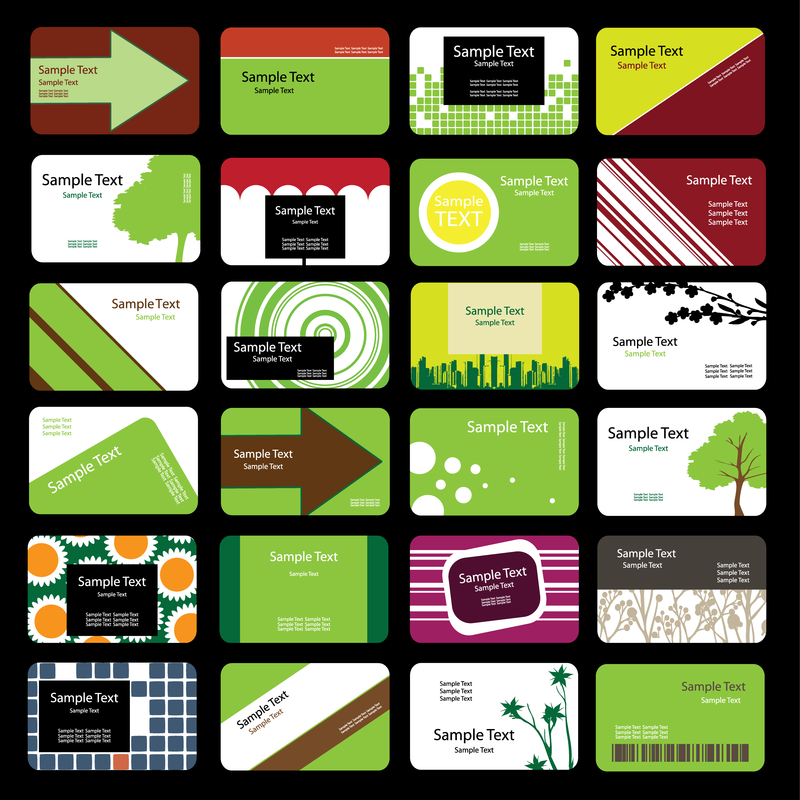Grüne Themenkartenschablonen-Vektor