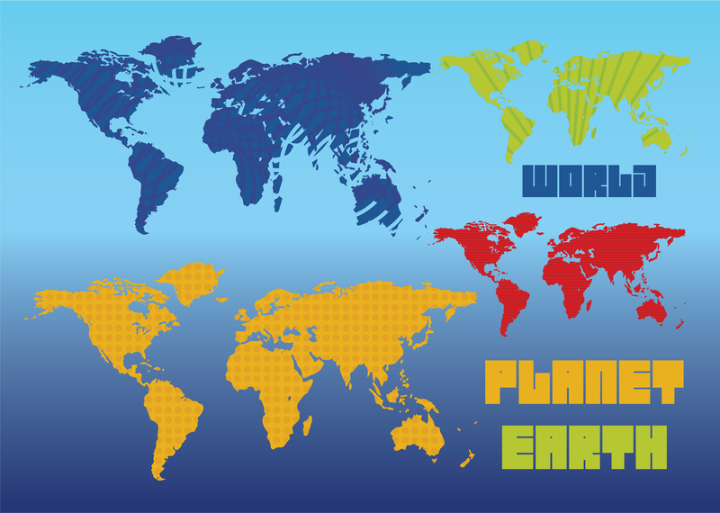 Mapas vetoriais do planeta Terra