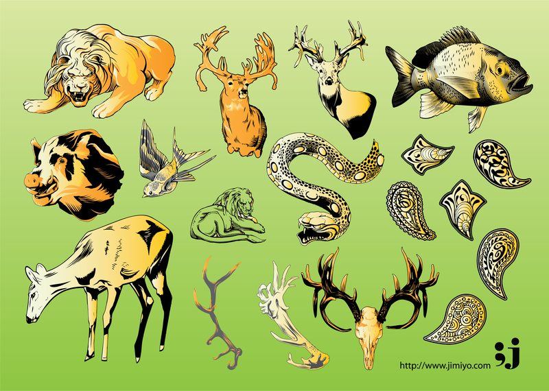 Ilustrações de animais selvagens