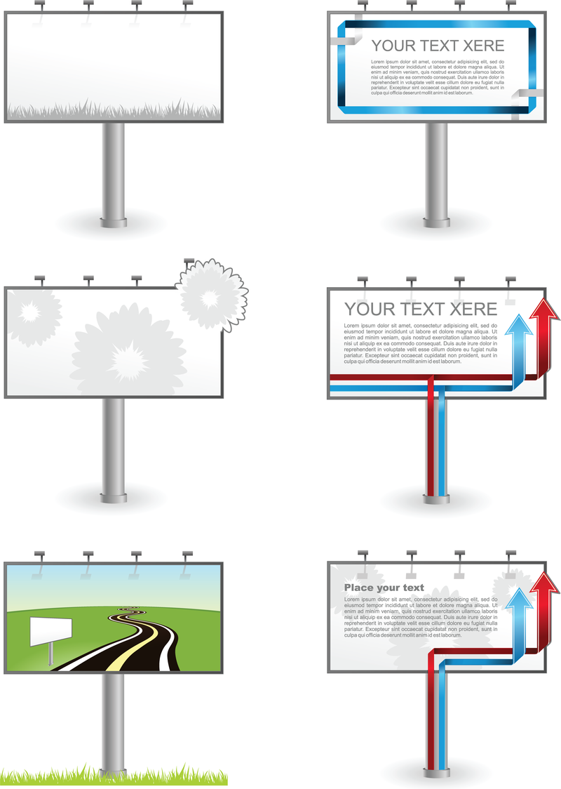 Große Außenwerbetafeln 02 Vektor