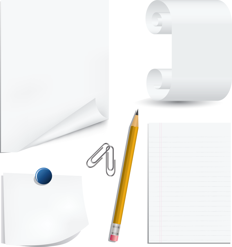 Weiße Büroklammer und Bleistift-ClipArt